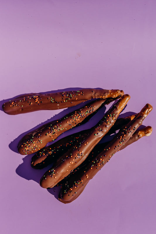 Caramel Chocolate Pretzel Sticks: 12